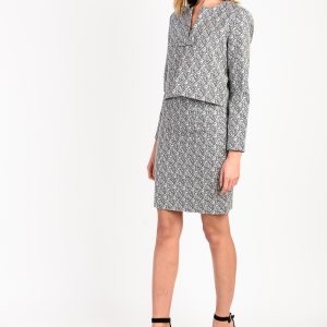 Jupe droite taille haute noir & blanc