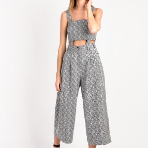 Combinaison Pantalon Large Noir Et Blanc