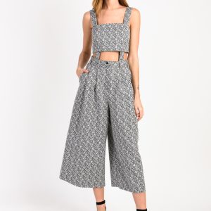Pantalon Ample Court Noir et Blanc