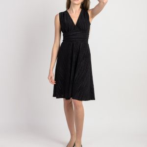 Robe Evasée en Jersey Lurex Noir