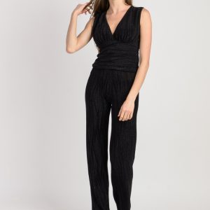 Pantalon large Jersey lurex  Noir