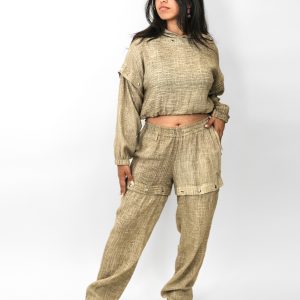 Jogging Transformable Beige en gaze de coton