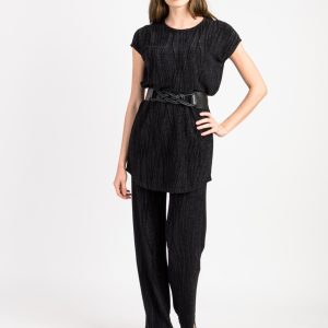 Tunique oversize Lurex Noir