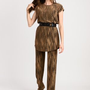 Tunique Ample en jersey lurex doré