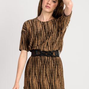 Tunique Ample Manches Courtes Dorée