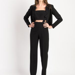 Pantalon droit taille haute Noir