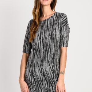 Tunique Lurex Argenté Manches Courtes