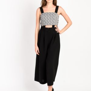 Pantalon ample court Noir