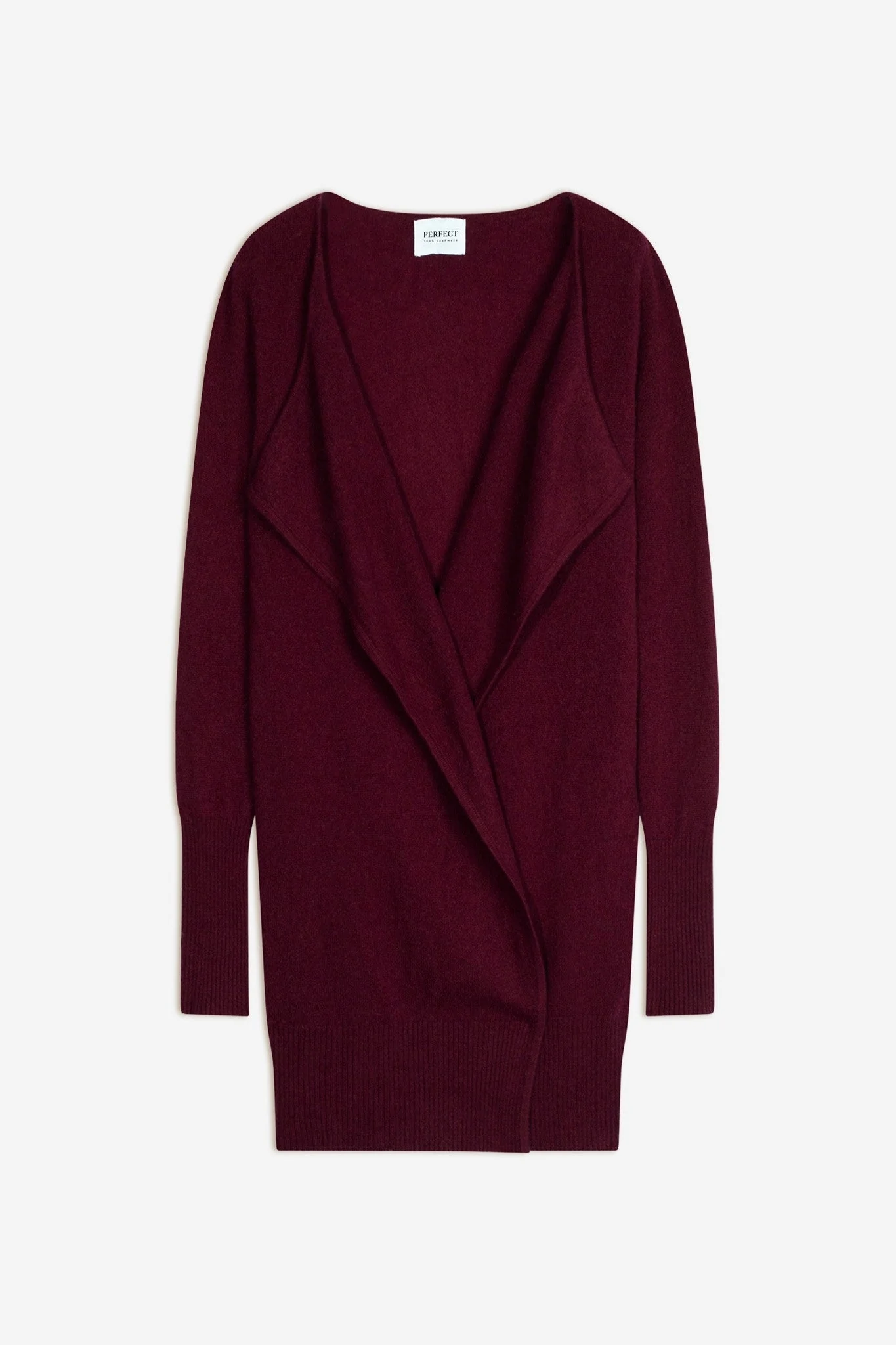 ABIGAIL veste longue bordeaux 100% cachemire – Image 5