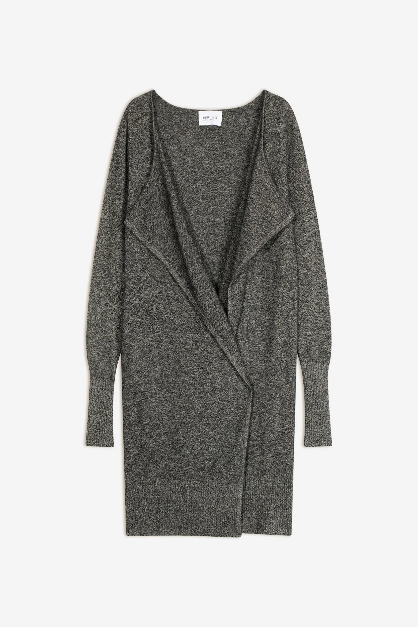 ABIGAIL veste longue noir/blanc 100% cachemire – Image 7