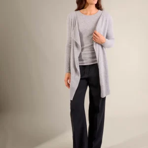 ABIGAIL veste longue nuage chiné 100% cachemire