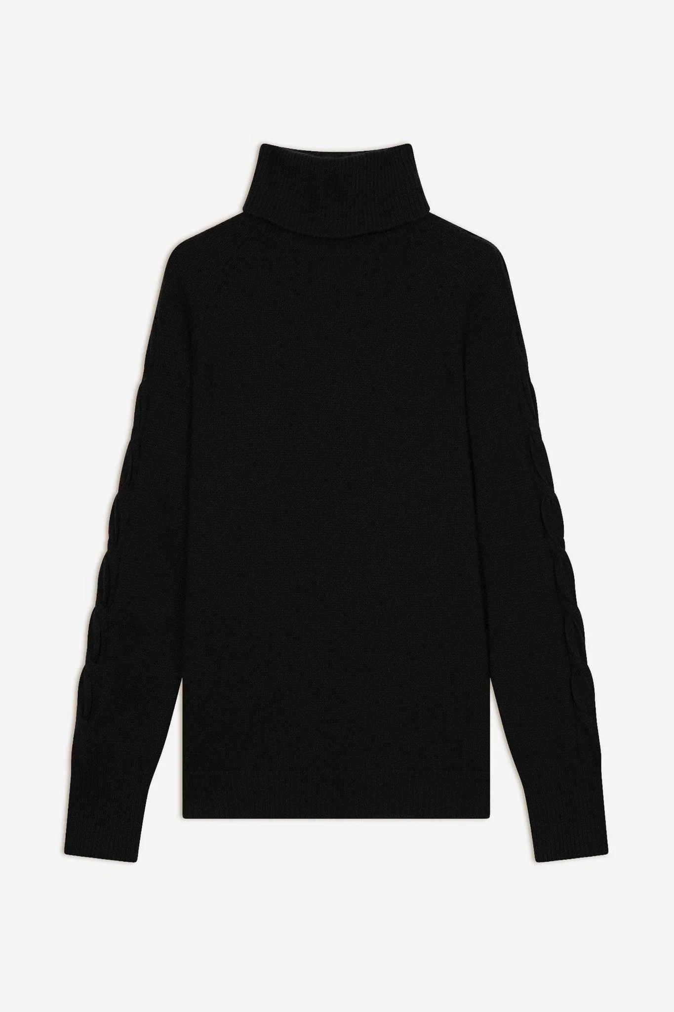 ALBANY pull col roulé 4 fils noir 100% cachemire – Image 6