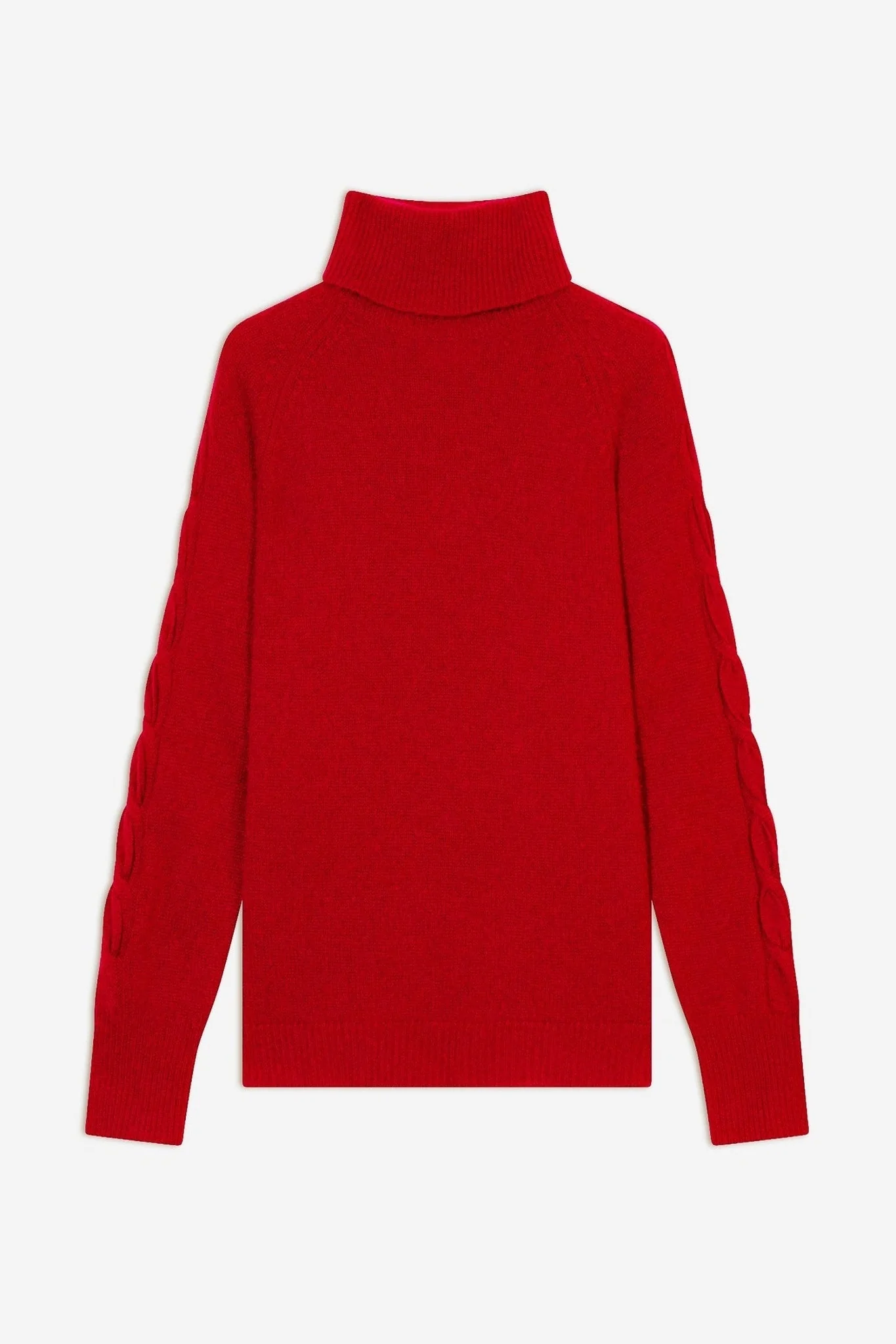 ALBANY pull col roulé 4 fils rouge 100% cachemire – Image 8