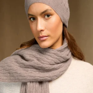 ALEJANDRO bonnet taupe clair chiné 100% cachemire
