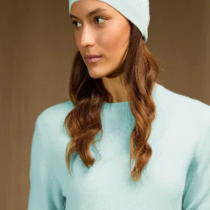 ALEJANDRO bonnet vert lagon 100% cachemire