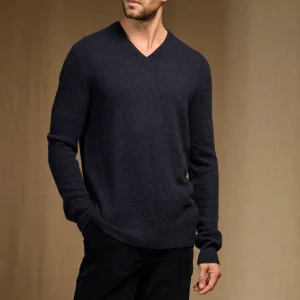 ALEXANDER pull col v caviar 100% cachemire