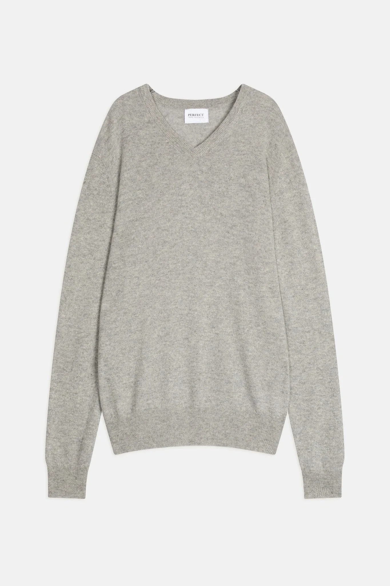 ALEXANDER pull col v gris chiné 100% cachemire – Image 7