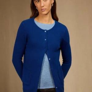 AMY cardigan col rond outremer 100% cachemire