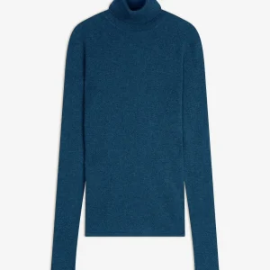 ASHLEY pull col roulé atlantique chiné 100% cachemire