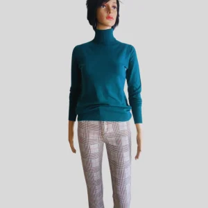 Pantalon MARRON imprimé à carreaux