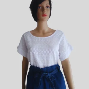 Blouse BLANCHE brodée en coton
