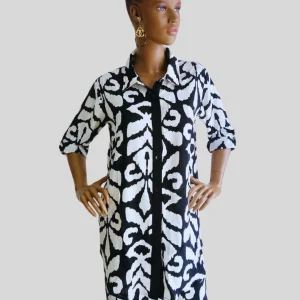 Ensemble chemise et pantalon NOIR BLANC imprimé