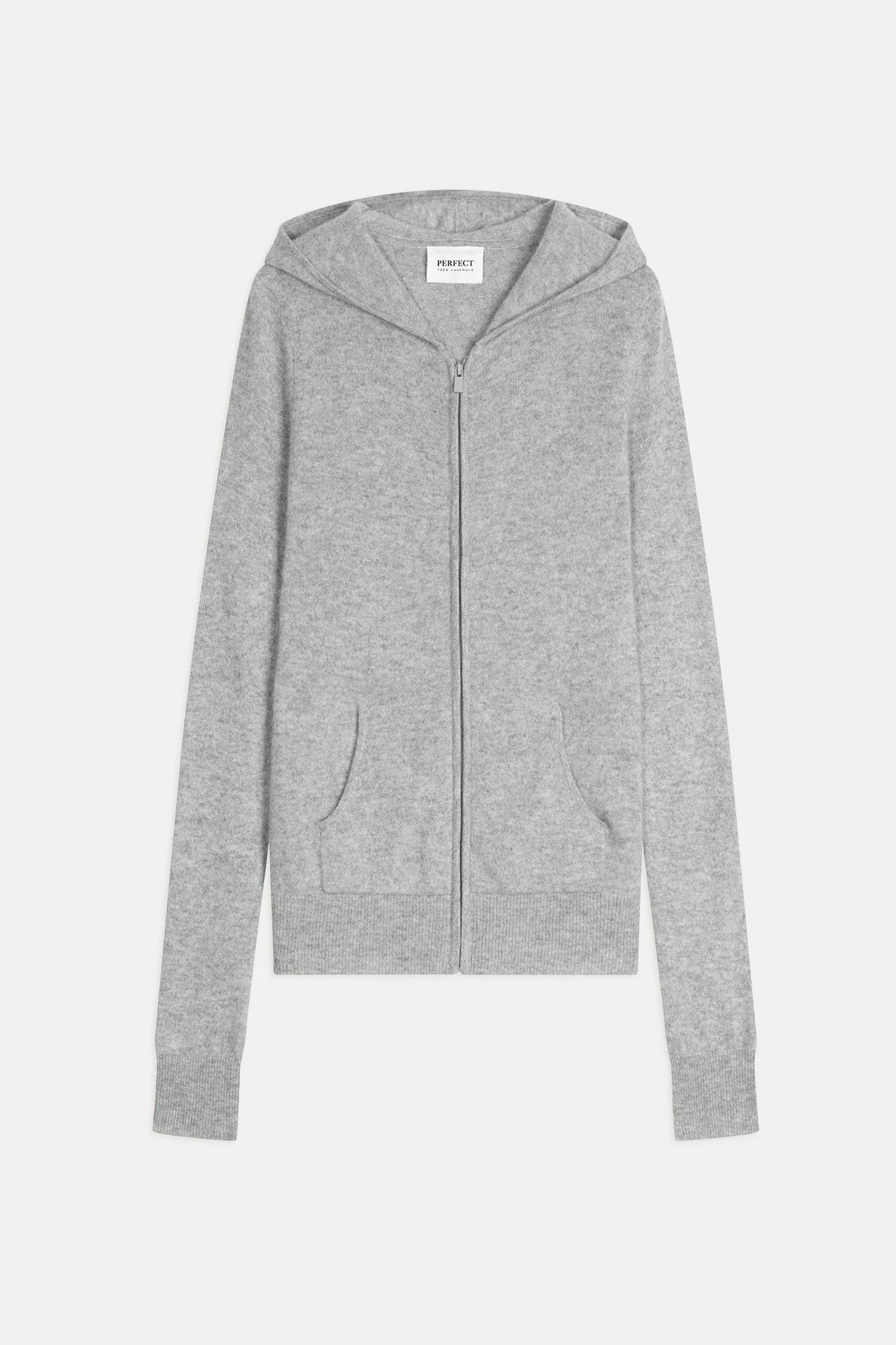 EMMA gilet zippé capuche nuage chiné 100% cachemire – Image 7