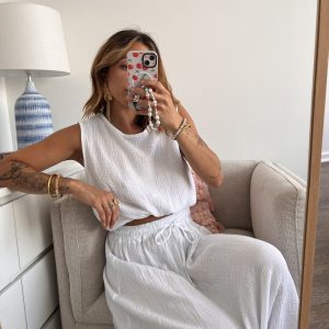 Ensemble jupe et top blanc