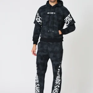 Ensemble Oversize Survêtement À Motif Flammes