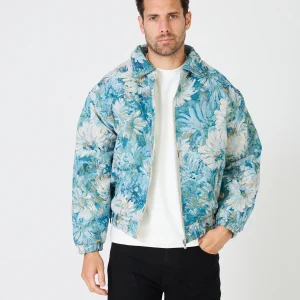 Veste Zippée Oversize Jacquard À Motif Floral