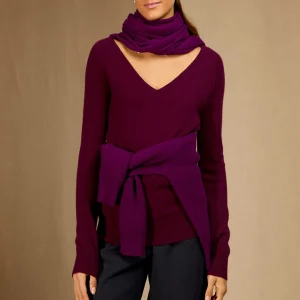 KELLY écharpe prune 100% cachemire