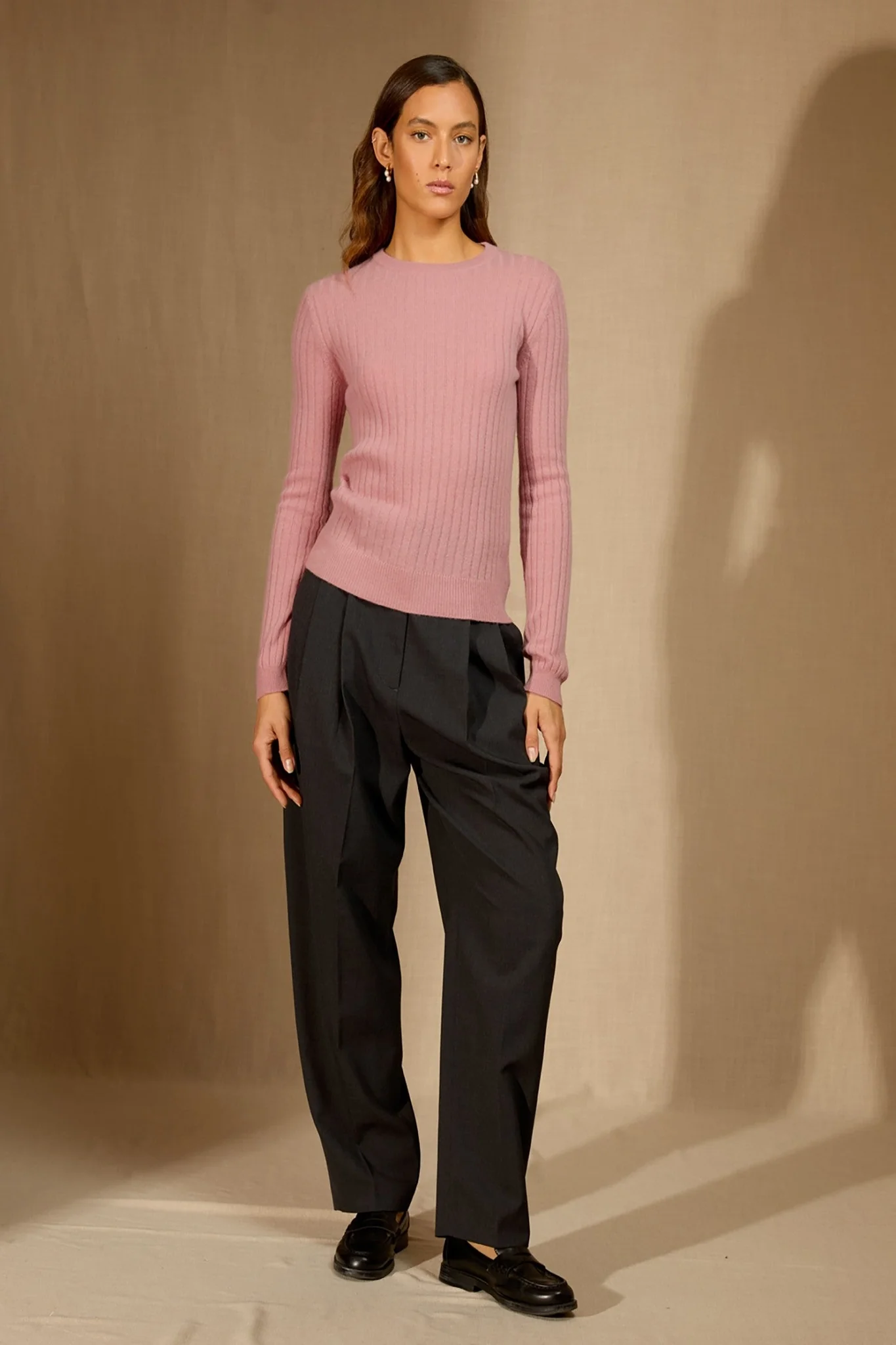 KYLIE pull col rond bois de rose 100% cachemire – Image 2