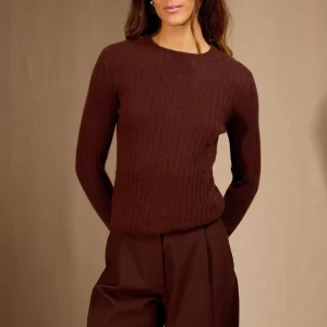 KYLIE pull col rond espresso 100% cachemire