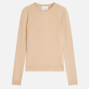 KYLIE pull col rond sable 100% cachemire