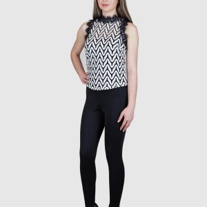 Top en dentelle bicolore