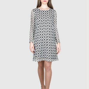 Robe en dentelle évasée bicolore