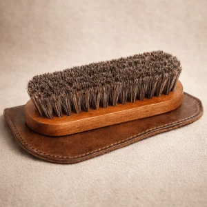 Brosse d’Entretien Cuir – Bois Naturel & Crin de Cheval